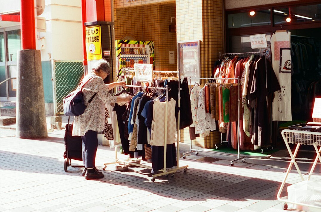 Customers browsing in a bright retail store